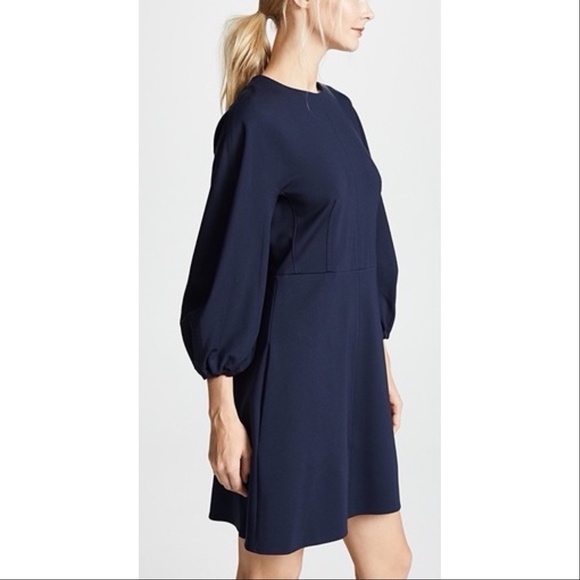 Tibi Navy Sculpted Button Back Stretch Dress SZ 12 - Picture 4 of 12